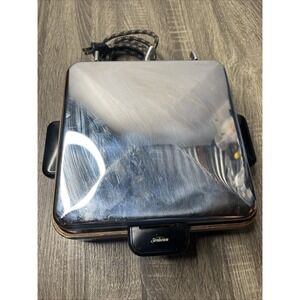 VTG Sunbeam Waffle Maker Model W-2 w/ Cloth Cord MCM 1950s TESTED Works Great!